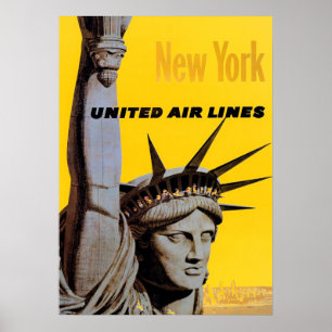 Graugelbes New Yorker Reiseplakat Poster
