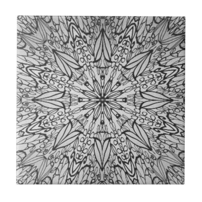 Graugeometrisches Kunstmuster Fliese (Vorderseite)