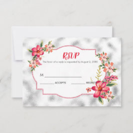 Grauglas und Blume RSVP Karte