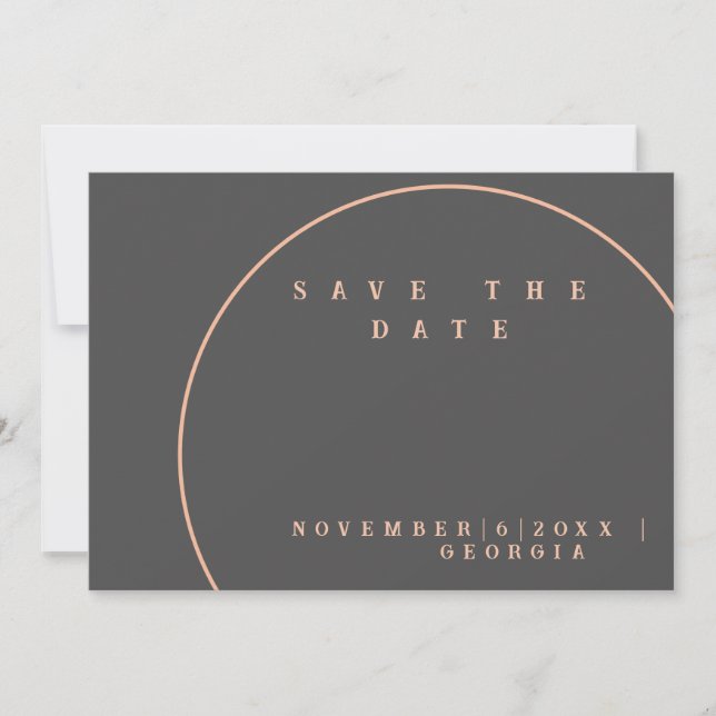 Graugold und Rose Save The Date (Vorderseite)