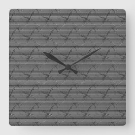 Graugrau mit kleinen Streifen und pixelig Quadratische Wanduhr