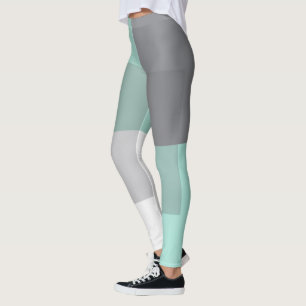 Graugrüne Quadrate Leggings