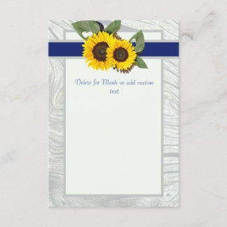 Grauholz Blauer Sonnenblume Rustikale Hochzeitsleh Einladung