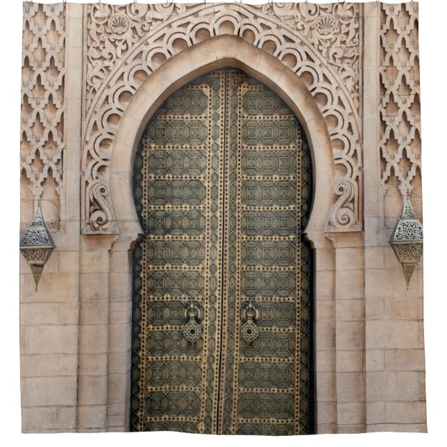 GRAUHOLZTÜR DUSCHVORHANG (Vorderseite)