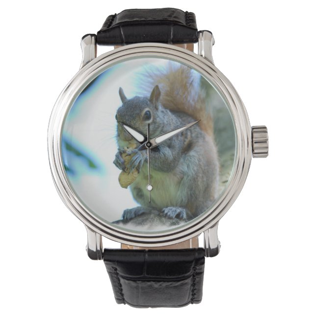 Grauhörnchen Armbanduhr (Vorderseite)