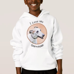 Grauhound-Malerei - Niedliche Original Hundekunst Hoodie