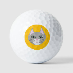 Graukatze, gelb golfball
