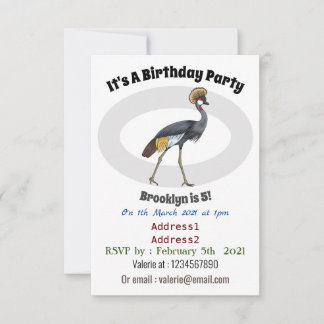 Graukranichkraniche Cartoon Einladung