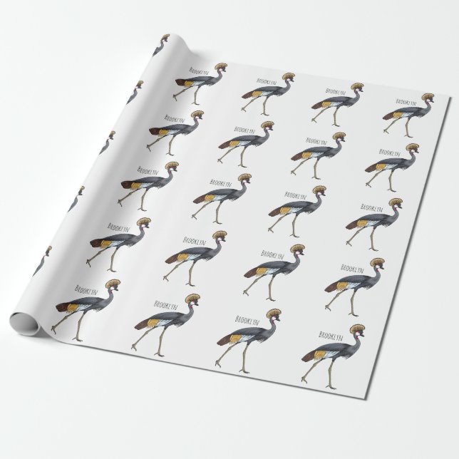 Graukranichkraniche Cartoon Geschenkpapier (Ungerollt)