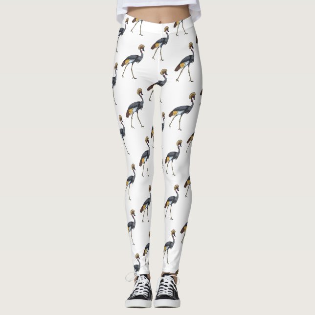 Graukranichkraniche Cartoon Leggings (Vorderseite)