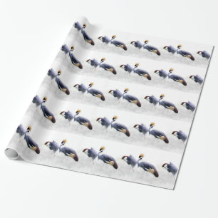 Graukronenkranich-Vogel-Flügel-Federn Geschenkpapier
