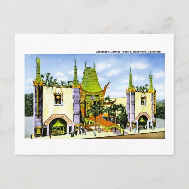 Graumans Chinesisches Theater, Hollywood Postkarte (Vorderseite)