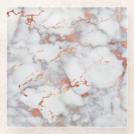 Graumarmor und Imitat Rose Gold Glasuntersetzer