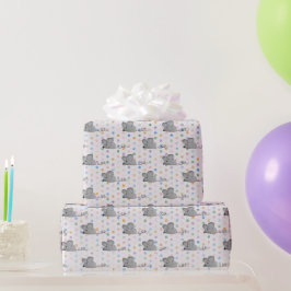 Graumäuse auf Polka-Punkten Geschenkpapier