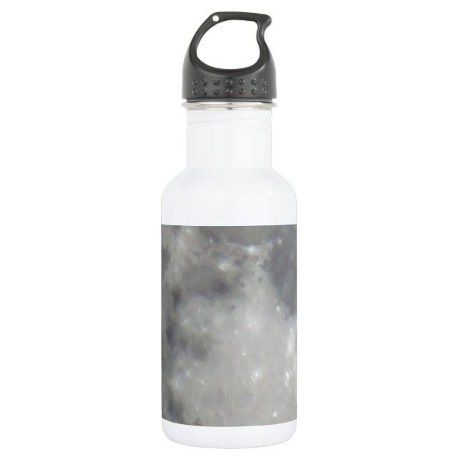 Graumond am schwarzen Himmel Trinkflasche (Vorderseite)