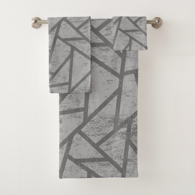 Graumosaikmuster Badhandtuch Set (Insitu)