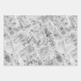 Grauopulente Marmorsäulen-Papierfolien Geschenkpapier Set