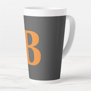 Grauorange moderne mit Monogramm beruflich Milchtasse
