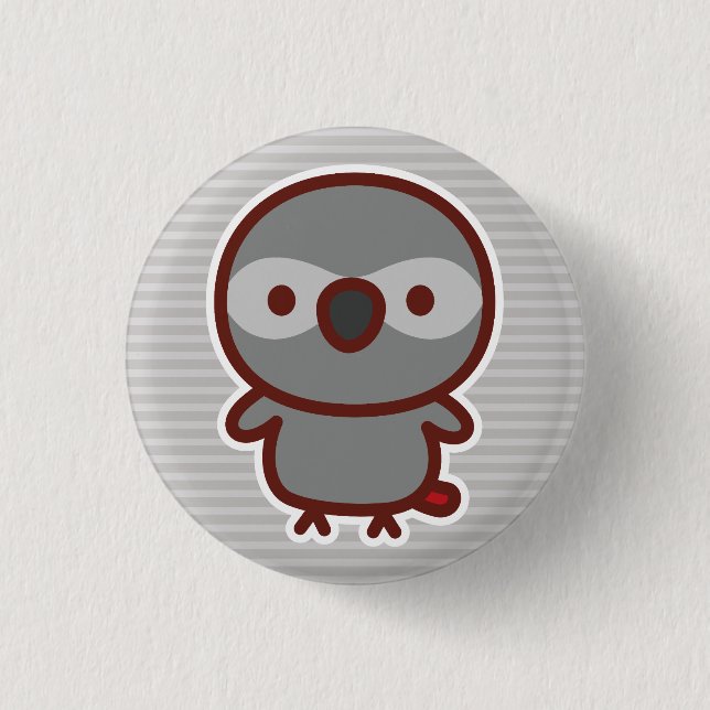Graupapagei Button (Vorderseite)
