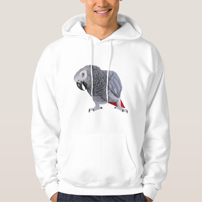 Graupapagei Vogel Hoodie (Vorderseite)