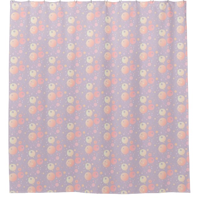 Graupastellneutrale rosa Punktmuster Duschvorhang (Vorderseite)