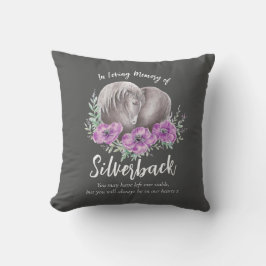 Graupferd violette Blumen Aquarellmalerei Kissen