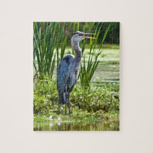 Graureiher am Teich-Puzzlespiel