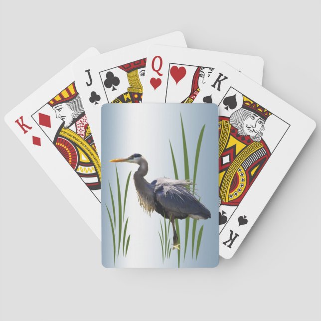Graureiher-Vogel-Spielkarten Spielkarten (Rückseite)