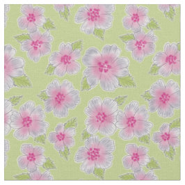 Graurosa Blüte unter grünem Hintergrund Stoff