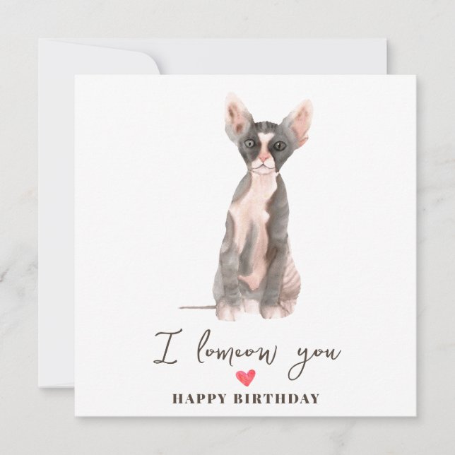 Graurosa Sphynx Katzenmatte Welpen Geburtstag Karte (Vorderseite)