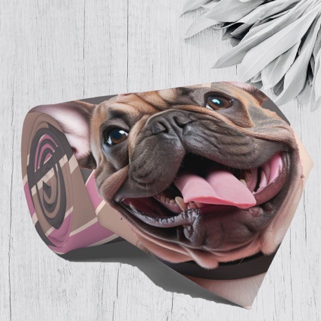 Graurosa Streifen Französischer Bulldog Hund Pet N Krawatte (Von Creator hochgeladen)