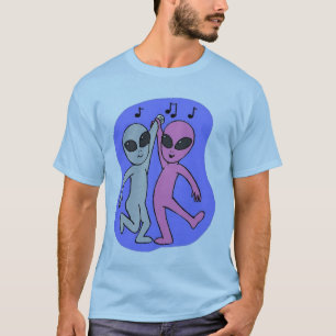Graurosa tanzende Außerirdischen blau von Wendy C  T-Shirt