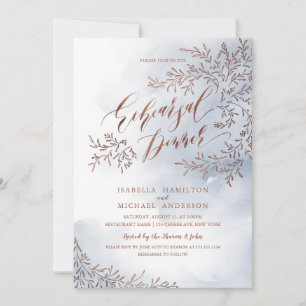 Graurustikale Blumenkalligraphie Probe Dinner Einladung