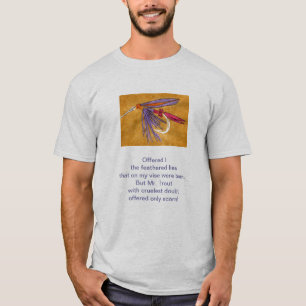 "Grausame Forelle" Originalgedicht mit Fliegenfisc T-Shirt