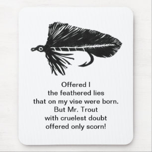 Grausame Forelle Originalkunstkunst Mixed Media Fl Mousepad