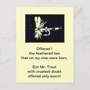 Grausame Forelle Postcard "Royal Coachman" Trocken Postkarte