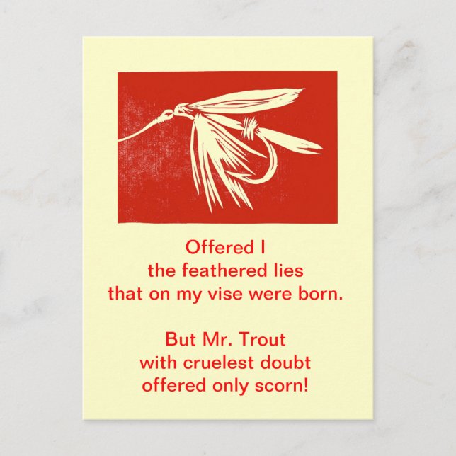 Grausame Forelle Postkarte (Vorderseite)