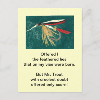 Grausame Forelle Postkarte "Trout Fin"