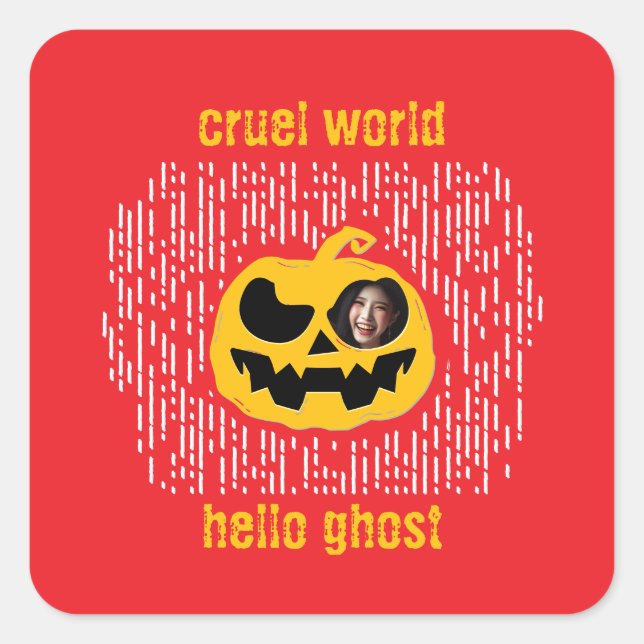 Grausame Welt Quadratischer Aufkleber (Vorderseite)