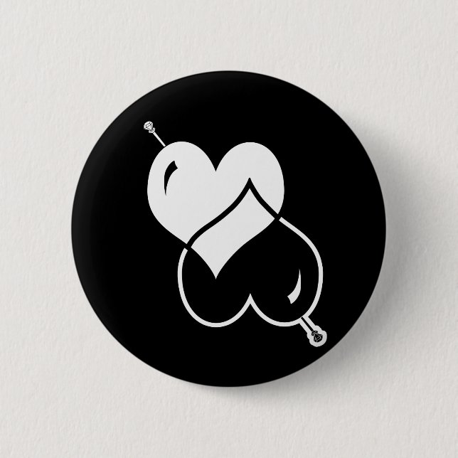 Grausamer LIEBE Knopf Button (Vorderseite)