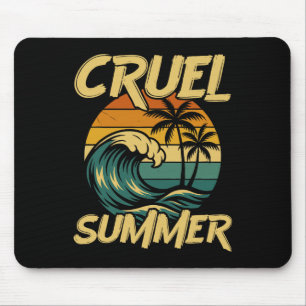 Grausamer Sommer Retro-Welle Palmenbaum Urlaub Fer Mousepad