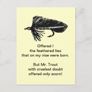 Grausamer Trout Postcard Black Matuka Postkarte