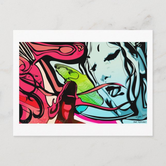 Grausames Experiment Postkarte (Vorderseite)