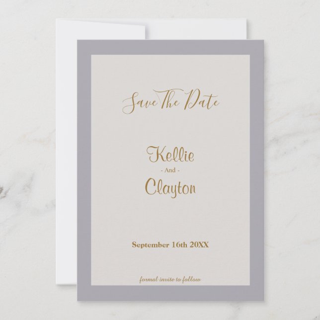 Grauschattierungen Save the Date Gerahmt (Vorderseite)