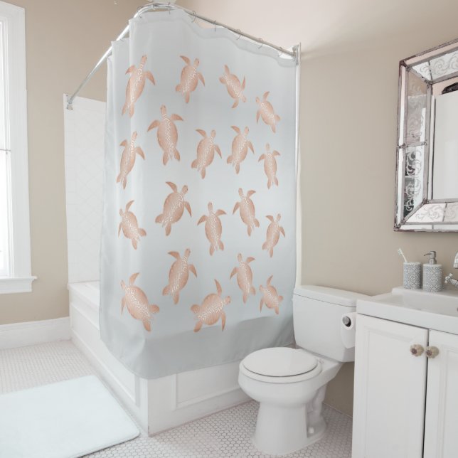 Grauschildkröten und Rose | Küste Duschvorhang (Beispiel)