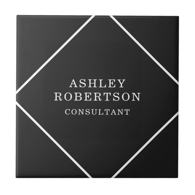 Grauschwarz Beruflich Stilvoll Minimalistische Tre Fliese (Vorderseite)