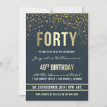 Grauschwarz | Gold Confetti 40. Geburtstag Party Magneteinladung<br><div class="desc">Grauschwarz | Gold Confetti 40. Geburtstag Party Magnetische Einladungen. Diese formelle,  elegante,  trendige,  moderne 40. Geburtstagsfeier eignet sich für Damen und Herren. Es besteht aus goldfarbenen,  klaren Linien,  stilvollem Gothic-Drehbuch im Obergeschoss und ausgeklügelten Imitaten mit Goldfolientext auf einem dunkelblauen Hintergrund mit Duschen von glitzernden,  glänzenden Goldkonfetti und Party-Raster.</div>