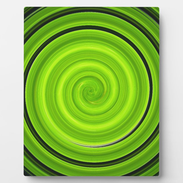 Grauschwarzes Spiralmuster Fotoplatte (Vorderseite)