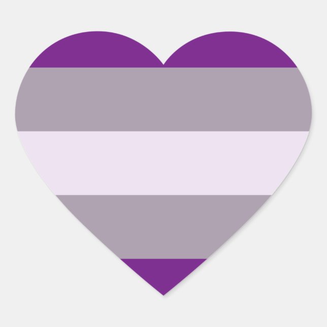 Grausexueller Stolz Herz-Aufkleber (Vorderseite)