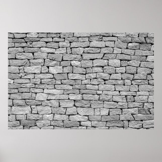 Grausteinmauer als abstrakter Hintergrund. Poster (Vorne)